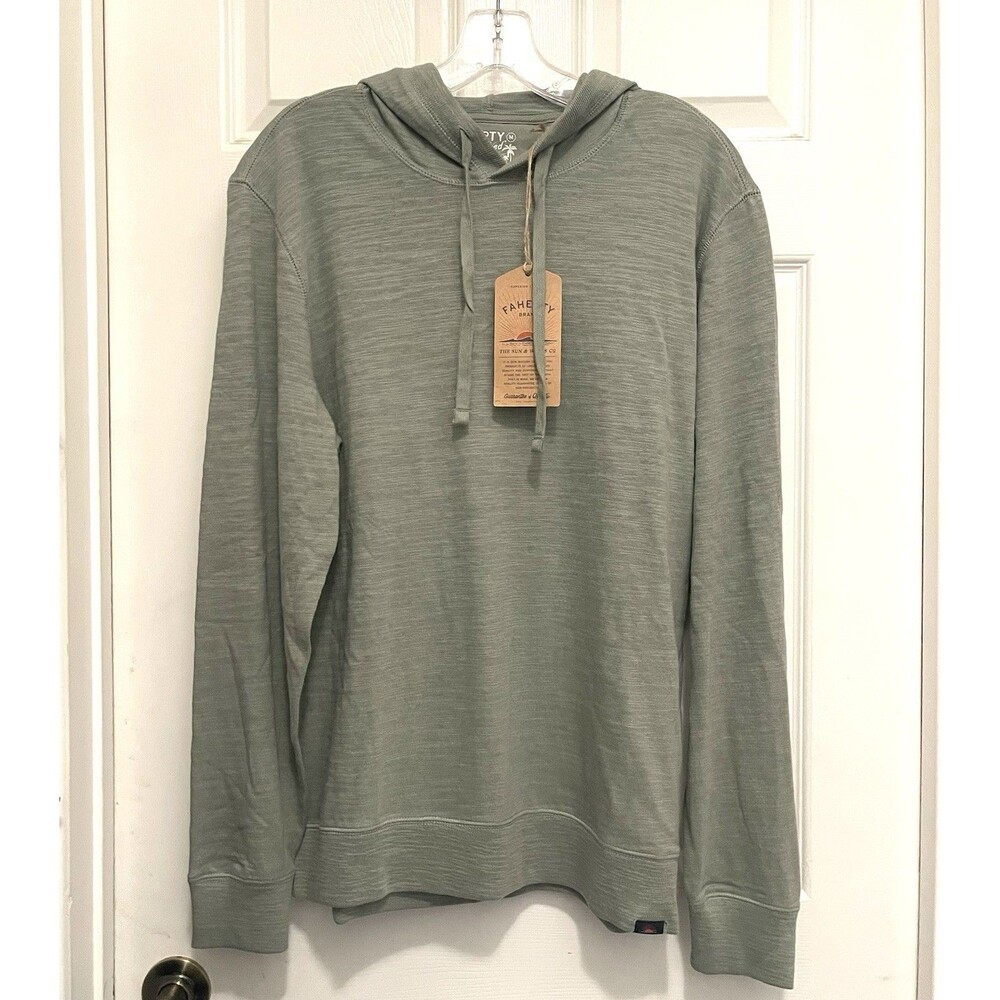 Faherty Sunwashed Slub Hoodie - Coastal Sage - Size M - NWT
